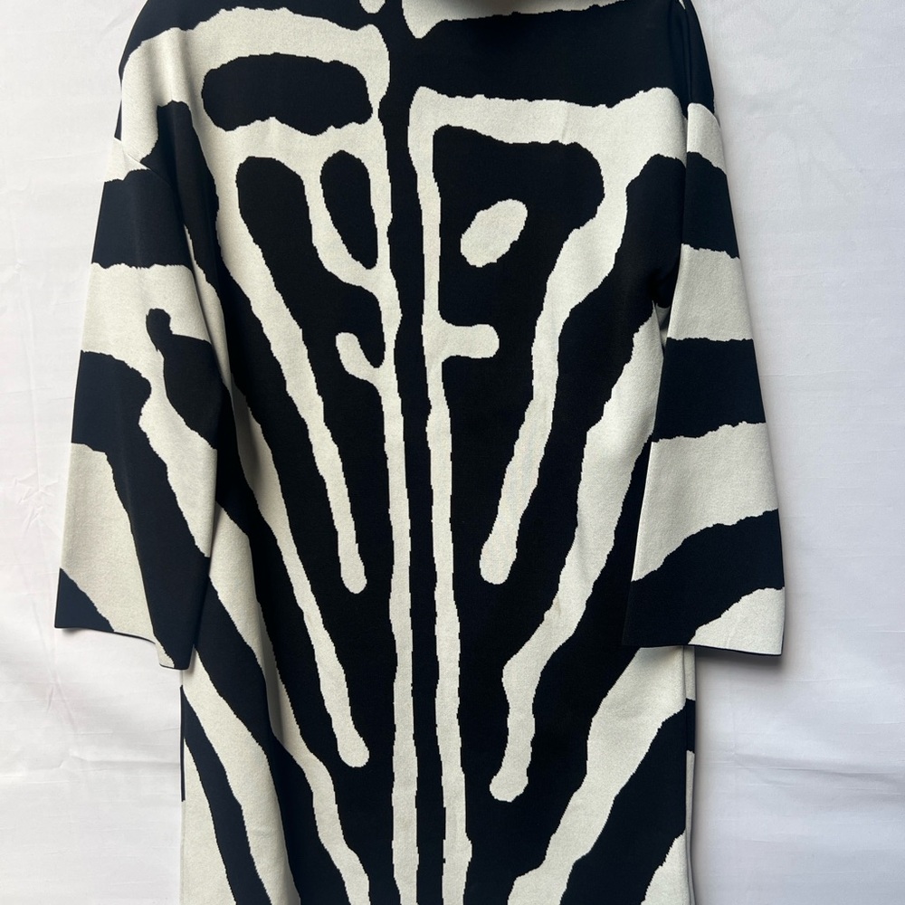 Carolina Herrera Black and White Zebra Print Dress L - Picture 9 of 16